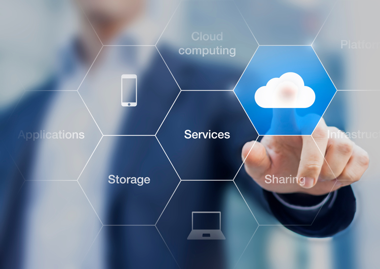 Entec Systems Cloud Services finger pointing at cloud services dashboard