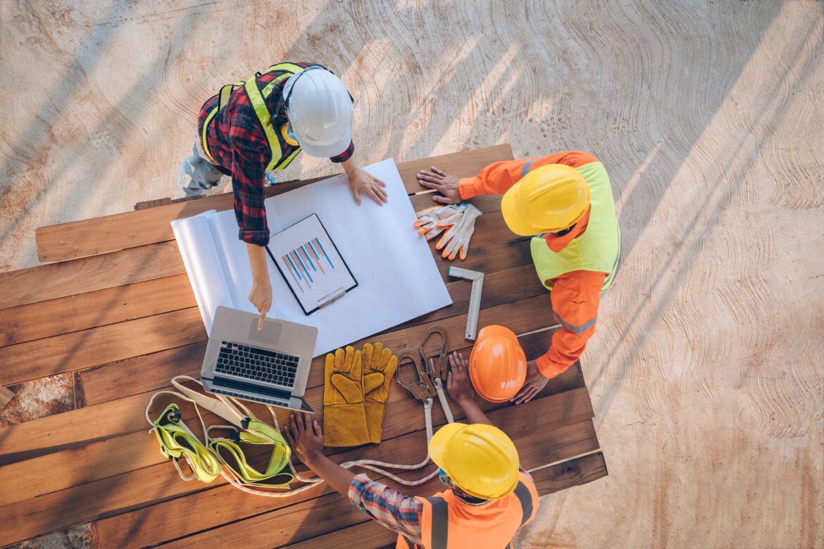 Team of engineer and architects working, meeting, discussing,des